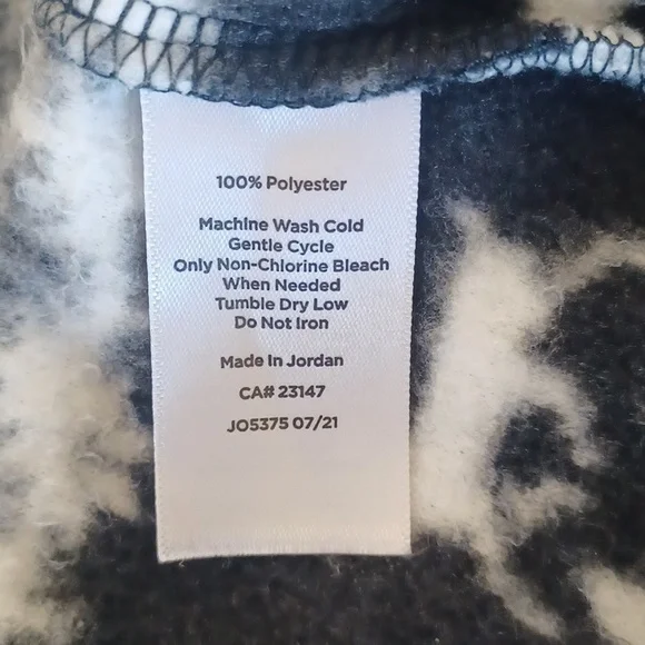 Talbots Women's Black and White Zip-Up Fleece Top - Picture 5 of 5